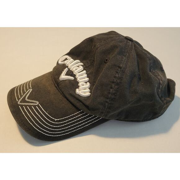 CALLAWAY Black Baseball Cap Raised Embroidered Logo Adjustable Strap WEIS - Picture 2 of 11